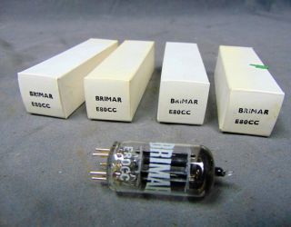 NOS Brimar E80CC Matched Quad 4x Electron Tube Vacuum Amp Tubes 7