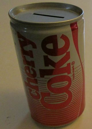 Vintage 1980s Cherry Coke Soda Can Coin Bank Coca Cola Pop Collectible Retro 80s 4