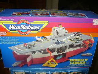 1988 Vintage Galoob Micro Machines Aircraft Carrier Action Play Set 6416