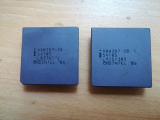 80387,  Intel A80387 - 20,  Sx105,  Vintage Fpu,  Coprocessor,  Gold
