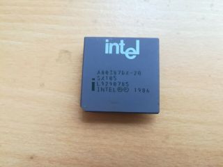 80387,  Intel A80387 - 20,  SX105,  Vintage FPU,  coprocessor,  GOLD 3
