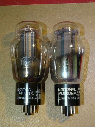 Pair,  National Union 6L6G Radio/Audio Amplifier Tubes,  Strong on Amplitrex 4