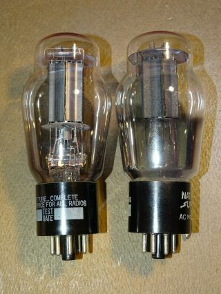 Pair,  National Union 6L6G Radio/Audio Amplifier Tubes,  Strong on Amplitrex 7