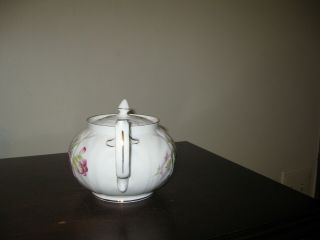 Vintage Aynsley Bone China Teapot Floral Design Gold Trim England 2
