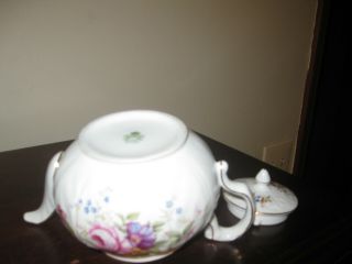 Vintage Aynsley Bone China Teapot Floral Design Gold Trim England 7