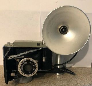 Vintage Kodak Tourist Ii Camera And Large Flash.