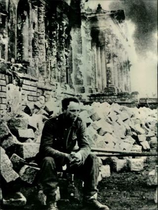 Picture Of A Soldier During World War Ii In Berlin.  - Vintage Photo