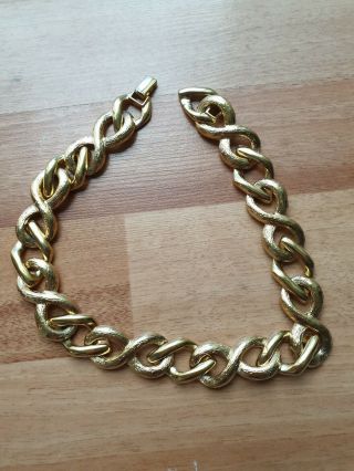 Vintage Napier Gold Plated Chunky Choker Chain Necklace.  41cm.  Away 15jul - 16aug