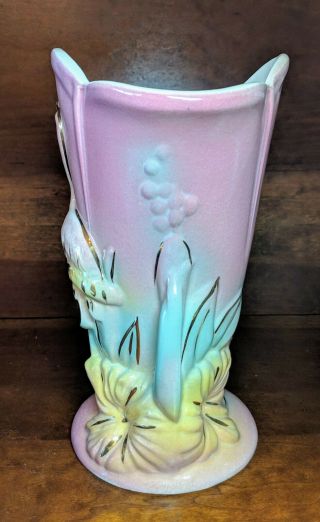Vintage 1940s Crane / Flamingo Vase,  Hull Sunglow Style USA 85 2