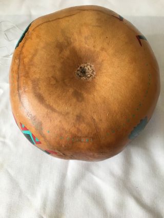 Vintage Native American Motive Hand Painted Gourd 7