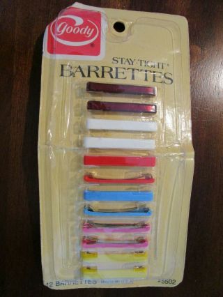 Goody Vintage 1.  5 " Nos Stay Tight Barrettes Usa 1975 - 82