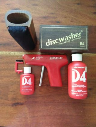 Vintage Discwasher D4 Record/vinyl Cleaning Kit W/ Zerostat Anti - Static Gun