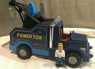 Vintage Husky Helpers Power Tow Truck 1982 Fisher Price Vehicle 338