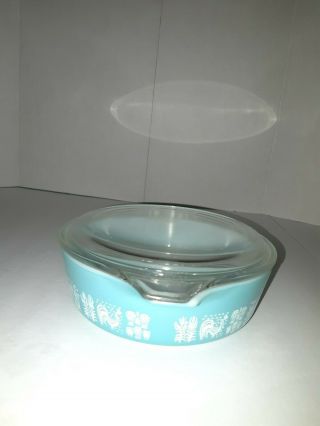 Vintage Pyrex Blue Butterprint Amish 471 Round Casserole Dish with Lid 1 Pint 4