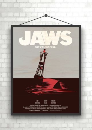 Jaws Art Deco Vintage Classic Movie Poster Art Print A0 A1 A2 A3 A4 Maxi
