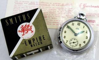Vintage 1963 Smiths Empire Pocket Watch With Box & Guarantee.  Gwo