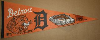 Vintage 1960s Detroit Tigers Stadium 30x12 Pennant