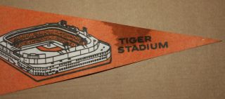 Vintage 1960s Detroit Tigers Stadium 30x12 Pennant 3
