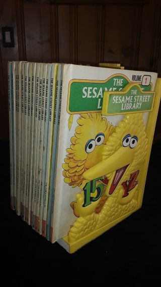 Vintage 1978 The Sesame Street Library Vol.  1 - 15 COMPLETE w Bookcase 3