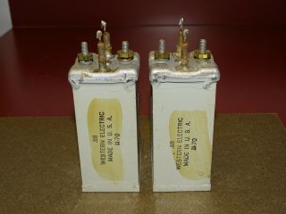 Pair,  Western Electric Oil Capacitors, .  88 Mfd,  Good