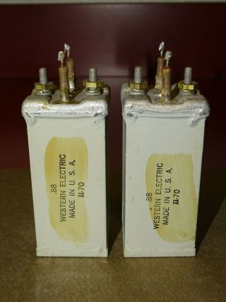 Pair,  Western Electric Oil Capacitors, .  88 MFD,  Good 2