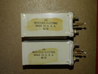 Pair,  Western Electric Oil Capacitors, .  88 MFD,  Good 7