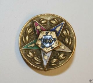 Vintage Order Of The Eastern Star Oes Lapel Pin 10k Gf " 130 " Oes