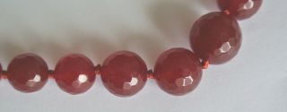 Vintage Murano Glass Red Bead Necklace (4814) 2