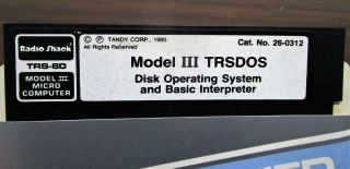 VINTAGE 1980 RADIO SHACK TRS - 80 MODEL III TRSDOS MICRO COMPUTER FLOPPY DISK C1 4
