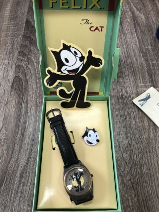 Vintage Limited Edition Fossil Felix The Cat Watch And Pin