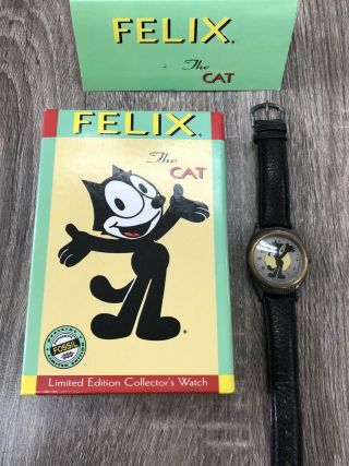 Vintage Limited Edition Fossil Felix the Cat Watch and Pin 2