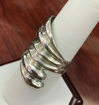 Vintage Estate Solid Sterling Silver 925 Ring Jewelry Wrap Wide Band size 9 2