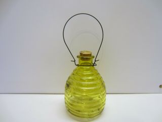 Vtg Glass Beehive Golden Yellow Wasp Bee Insect Bug Fly Hornet Pest Trap