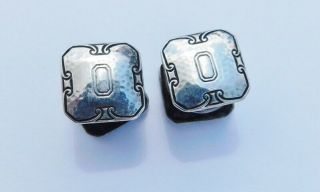 Vintage Sterling Silver Kum - A - Part Snap Cufflinks Ohio State " O "