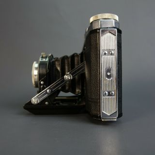 Zeiss Ikon 6x6 Nettar Camera Vario Novar 1:6.  3 75MM Lens W/ Leather Case Germany 5