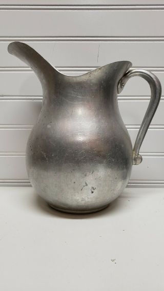 Vintage Aluminum Water Pitcher Mirro Made In The Usa