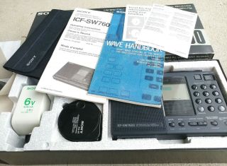 NM Boxed Vintage Sony ICF - SW7600 Shortwave AM FM Receiver Radio Parts Repair 3