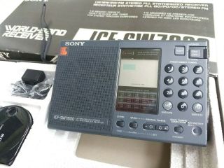 NM Boxed Vintage Sony ICF - SW7600 Shortwave AM FM Receiver Radio Parts Repair 4