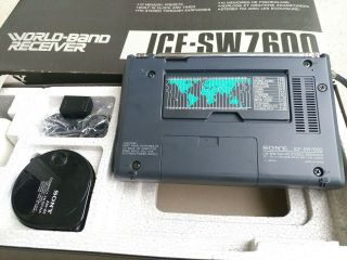NM Boxed Vintage Sony ICF - SW7600 Shortwave AM FM Receiver Radio Parts Repair 5