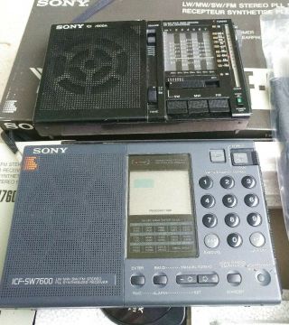 NM Boxed Vintage Sony ICF - SW7600 Shortwave AM FM Receiver Radio Parts Repair 8
