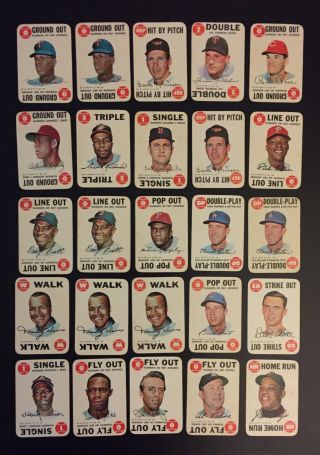 Vintage 1968 Topps Baseball Game Cards W/ Pete Rose,  Hank Aaron & More - 25 Cards