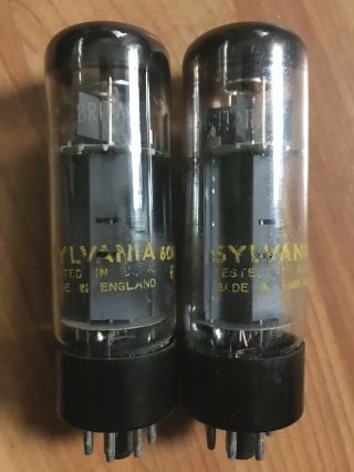 Date Matched Pair Mullard Xf2 El34/6ca7 Tubes Labeled For Sylvania Strong