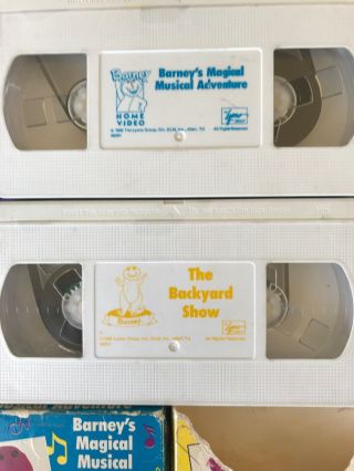 Barney VHS Vintage Set The Backyard Show Magical Musical Adventure 2
