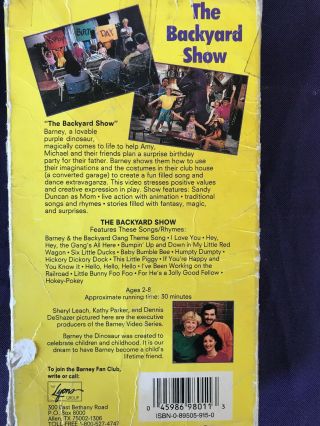 Barney VHS Vintage Set The Backyard Show Magical Musical Adventure 4