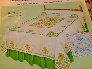 Vintage Bucilla Jiffy Cross Stitch Quilt Kit Lexington No 2198 Double Bed Size