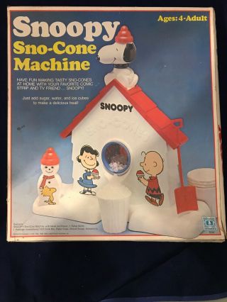 Vintage 1979 Snoopy Sno Cones Machine Snow Cone Maker Shaved Ice Machine Peanuts 5