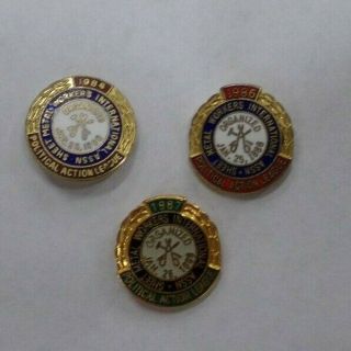 3 Vintage Sheet Metal Workers National Association Political Action League Pin