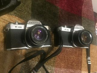 Two (2) Vintage Pentax K1000 35 mm Cameras w/ 50 mm lenses 7