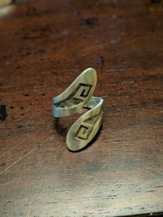 Vintage Sterling Native American Ring.  Signed By Tribe Member.