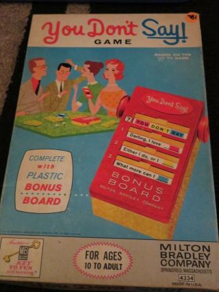 Vintage 1963 You Dont Say Board Game By Milton Bradley